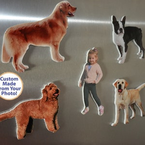 Custom 3D Fridge Magnets 4x6 Photo Gift fridge magnet Cutout of your Dog, Cat, Child Photo cut out of Hardboard fridge Photo Gift