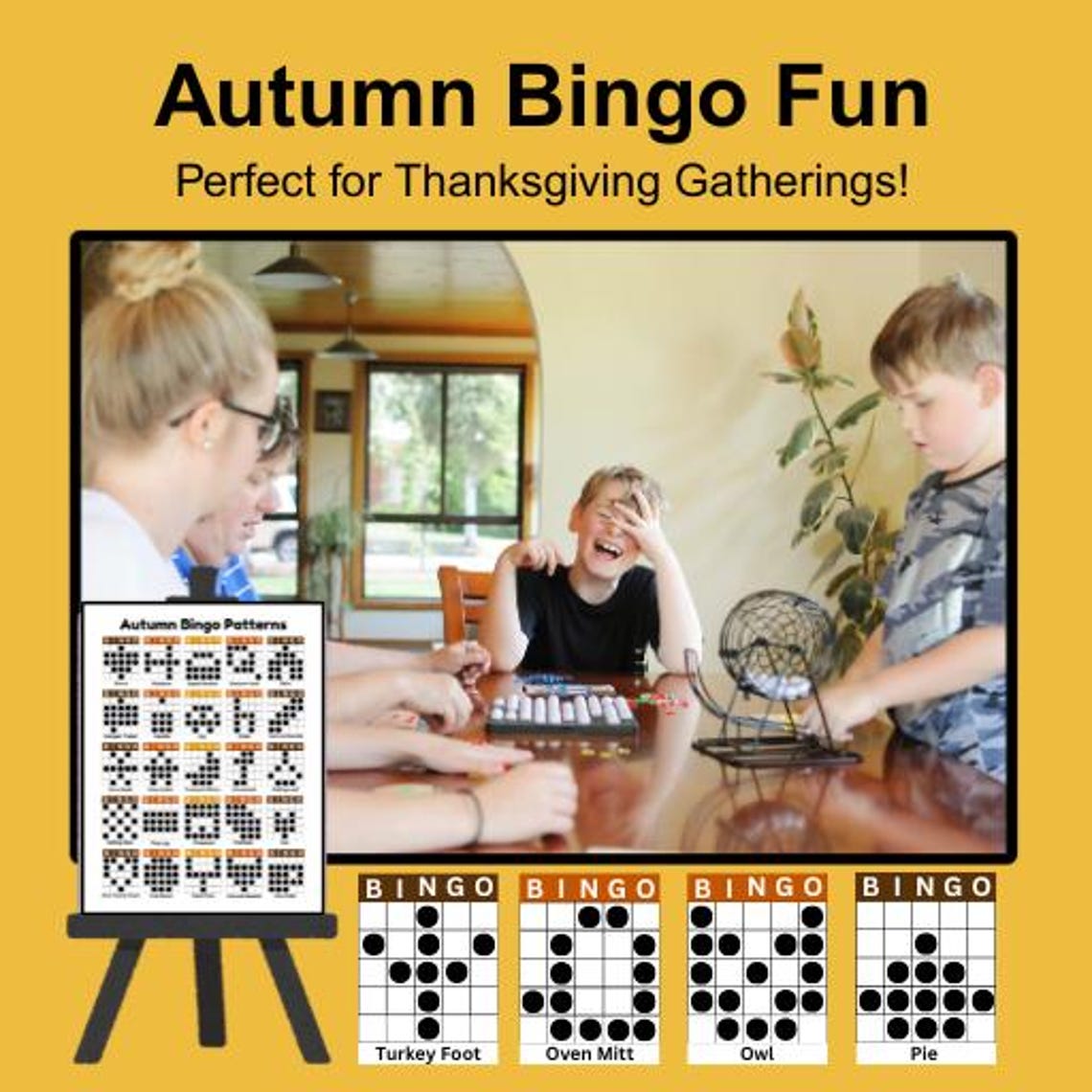 Fall Bingo Pattern Shap 50 Thanksgiving Bingo Game Patterns: 25 Autumn Patterns per Page ...