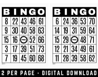 500 Jumbo Printable Bingo Cards: Standard 75 Call Bingo (digital