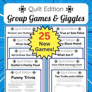 Quilt Games | Quilt Retreat | Quilt Activities Bundle | Quilt Guild Games | Quilting Party Games | Quilting Games | Sewing Activity