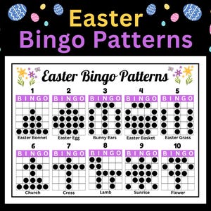 10 Easter Bingo Patterns Printable | Easter Bingo Game Patterns | Spring Party Games for Seniors & Classrooms (Digital Download)