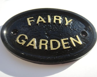 Plaque FAIRY GARDEN pour mur ou portail de jardin Accessoire de jardin féerique