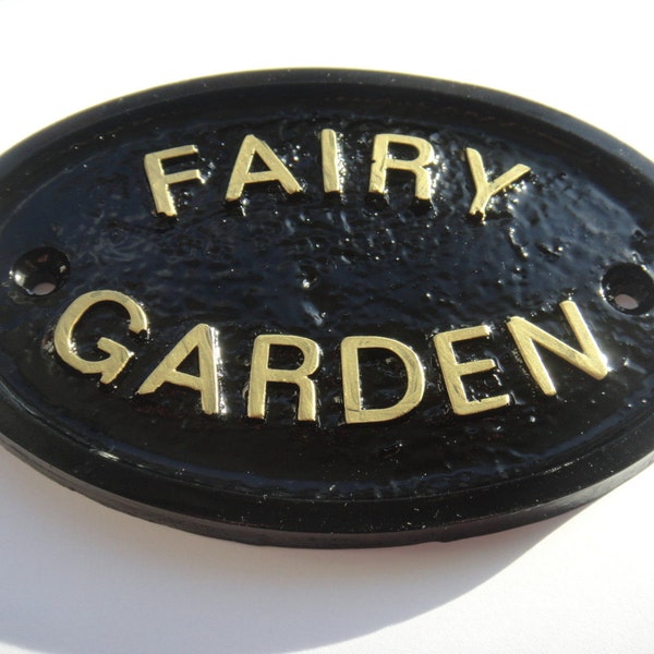 FAIRY GARDEN Sign Plaque for Garden Wall Or Gate  Fairy Garden Accessory