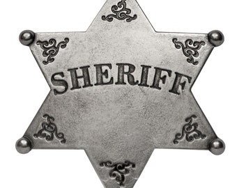 Sheriff American Style Badge - US Law Enforcement Full Size Replica With Safety Clasp At Back