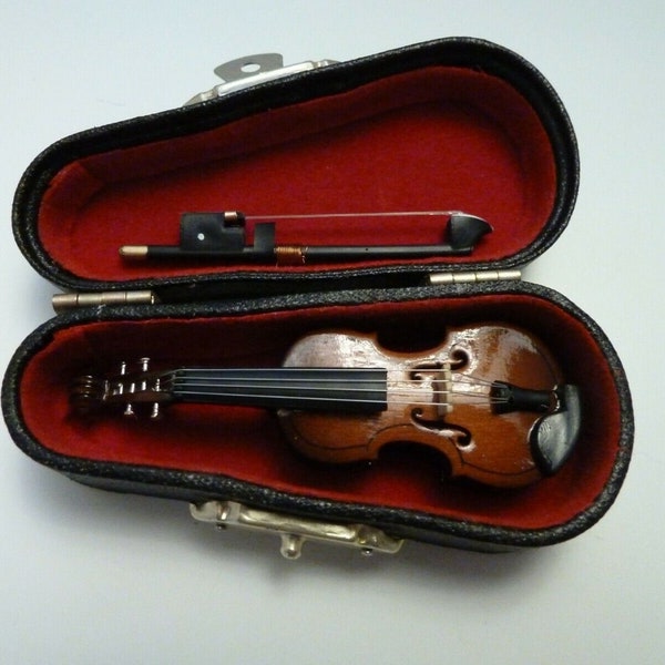 Violon miniature à l'échelle 1/12, instrument de musique pour maison de poupée