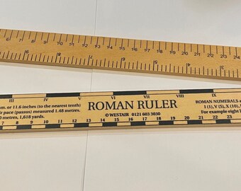 Roman Ruler Educational School Measurements Wood Double Sided Children's Kids