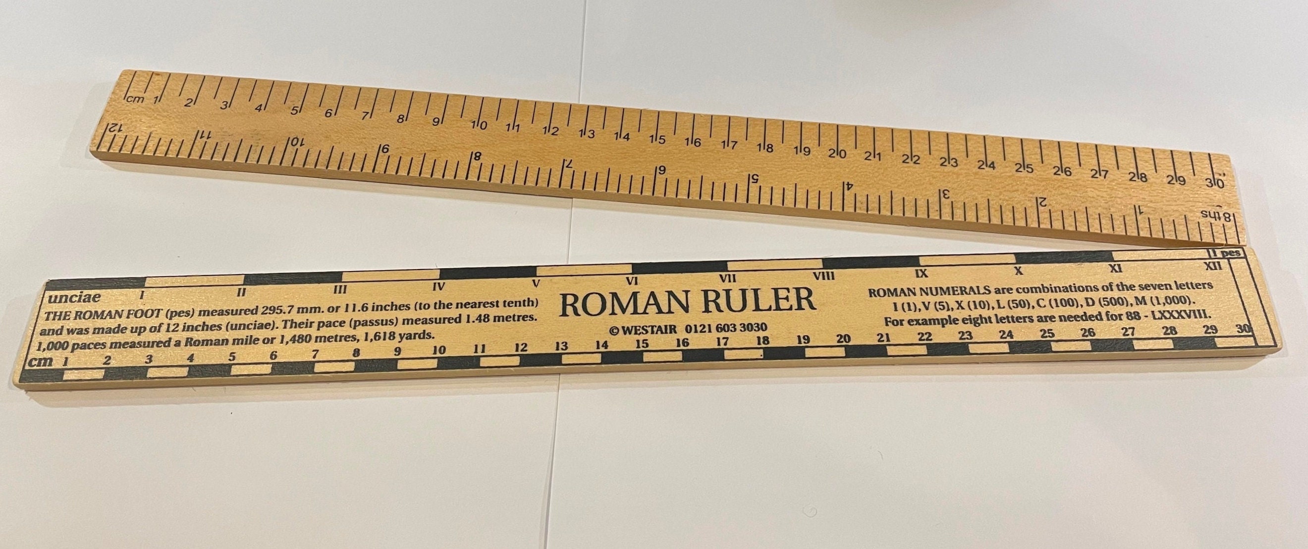 Roman Ruler Educational School Measurements Wood Double Sided - Etsy