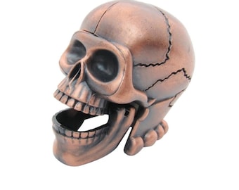 Metal Skull Pencil Sharpener Movable Jaw Office Home Desk Ornament