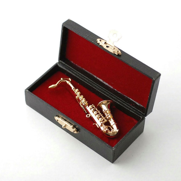 Delux Tenor Saxophone Miniature 1/12th Scale Dolls House Musical Instrument