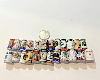 Pack Of 24 Dolls Miniature House Food Tins Cans 1:12 Scale