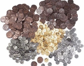 Lot de 20 reproductions de pièces de monnaie romaines pour votre coffre au trésor, 4 pièces de chaque modèle