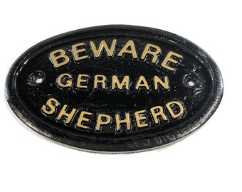 Beware German Shepherd/Alsatian House Door Wall Plaque Wall Sign Or Garden Fence/ Gate