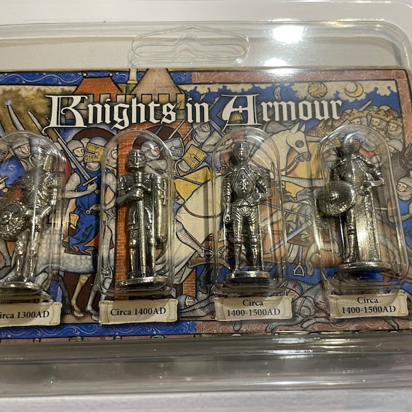 Miniature Knights In Armour Metal Figurines 4cm