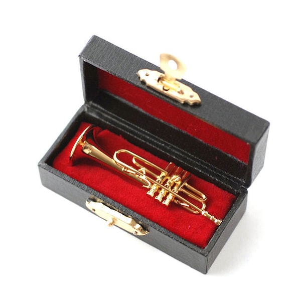 Miniature Trumpet 1/12th Scale Dolls House Musical Instrument 6cm