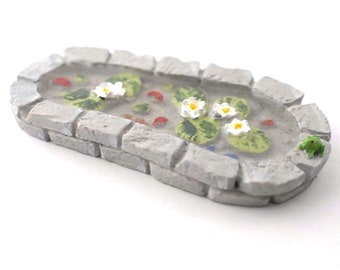 Miniature Small Grey Pond To Place in Your Fairy Garden 1/12th Scale