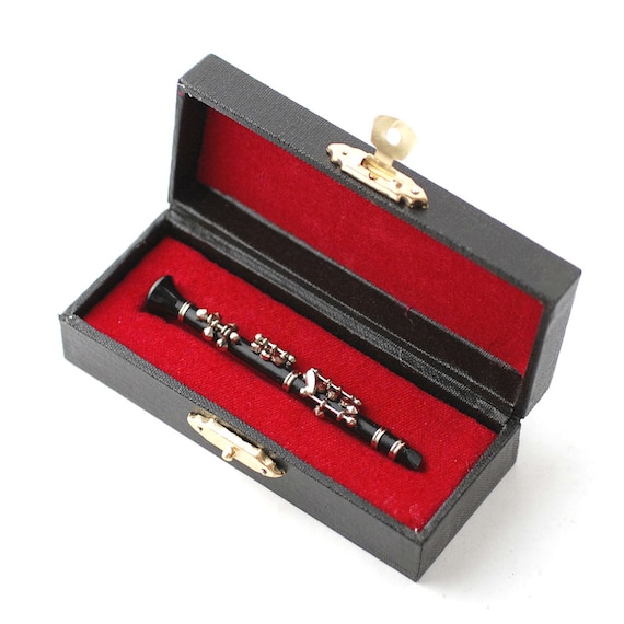 Puppenstube Miniatur Gold-Klarinette 1:10-8cm Metallausführung 