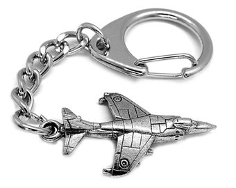 Harrier Jump Jet Aeroplane Pewter Keyring