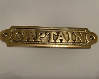 Nautical Captain Wall/Boat Plaque Made From Solid Brass