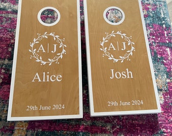 Personalised cornhole Garden game - wedding entertainment - bean bag toss