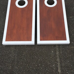 Stained cornhole boards and bags 36 x 18 Lawn game Garden Game image 5