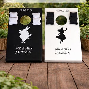 Personalised Mini Wedding Cornhole Set – Custom Mr & Mrs Lawn Game