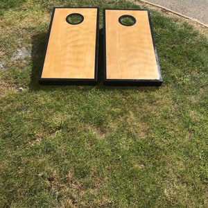 Stained cornhole boards and bags 36 x 18 Lawn game Garden Game Light oak