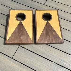 Two toned stain bean bag toss / cornhole outdoor garden game - wooden game - family entertainment. wedding celebrations,christmas gift