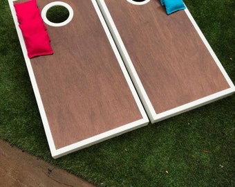 Stained cornhole boards and bags - 36" x 18" - Lawn game - Garden Game