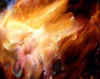 Large Abstract Oil Painting: “Venus”, Space Universe Art