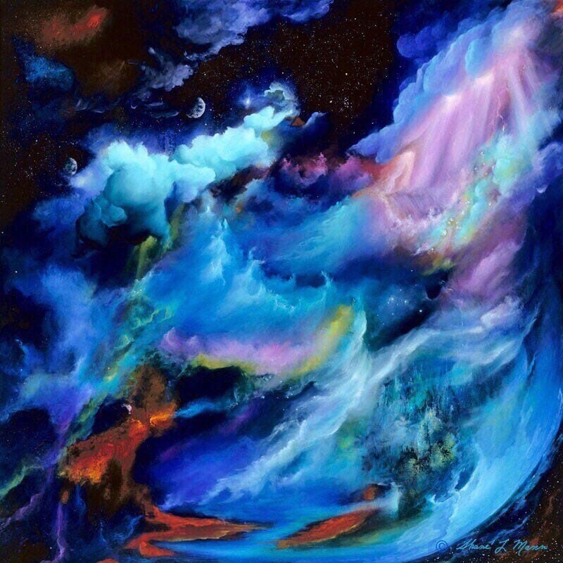 Astronomy Art as Large Abstract Oil Painting on Canvas Space - Etsy
