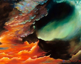 Abstract Paintings.Oil Painting print .Canvas .paper. “Genesis”. Home decor. Office Decour.