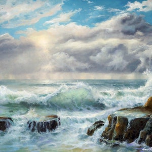 Seascape Prints.Seas Of Destiny.Santa Cruz coastal scenes. Sunset and sea.