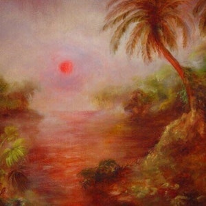 Original Oil Painting - Landscape- Sunset Oil Painting  &#39;California  Sunrise  ..... HWY 68&#39;