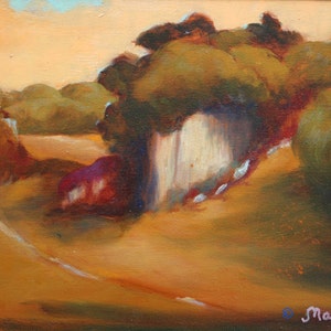 Carmel Valley Sunset Oil Painting - Framed Landscape Art (8x10) titled ‘Hiking Bliss’