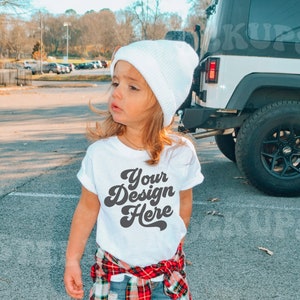 Kids White T-shirt Mockup Boho Toddler Model Childs Shirt - Etsy