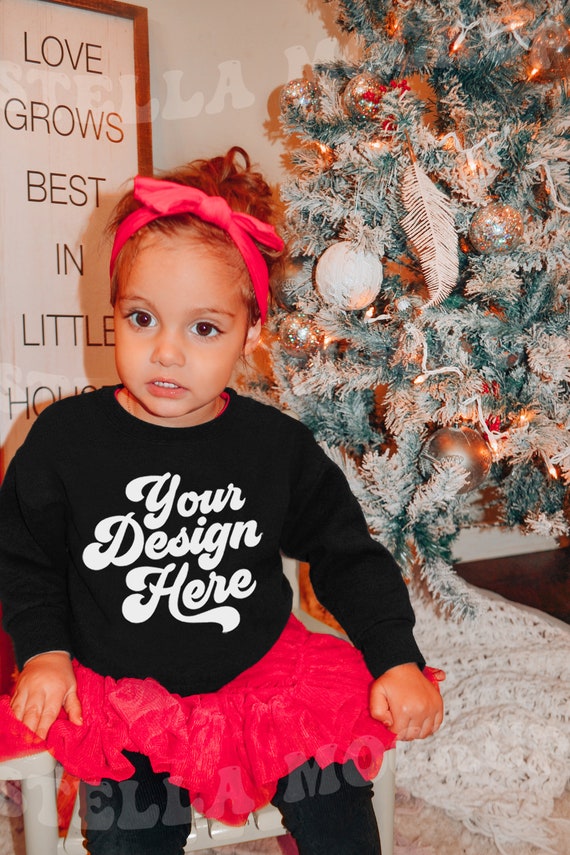 Cute Baby Black Infant Sweater Kids Black Crewneck Sweatshirt