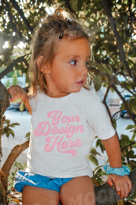 Kids T-shirt Mockup Model Childs White Rabbit Skins Shirt - Etsy