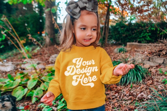 Rabbit Skins 3317 Toddler Gold Crewneck Sudadera Mockup Kids Model Childs Boho Baby Yellow Crew Neck Sweater Girls Pullover Mock up Etsy Mexico