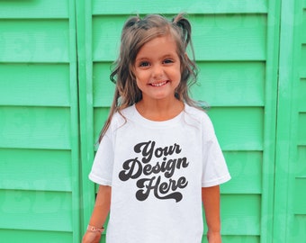 Toddler White T-shirt Mockup Model Childs Boho Shirt Mock up - Etsy
