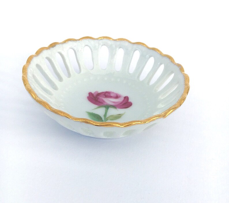 Small dish for jewelry Openwork fine bone China Cup Unique piece