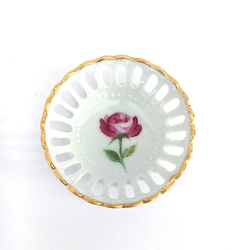 Small dish for jewelry Openwork fine bone China Cup Unique piece