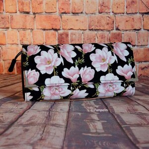 Handgemachte Stofftasche - Pinke Magnolie