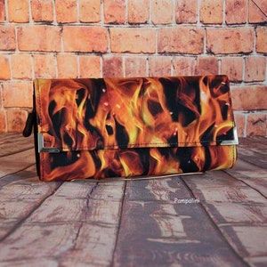 Handgemachte Geldbörse aus Stoff - Flames