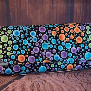 Portefeuille en tissu fait main - Bulles colorées
