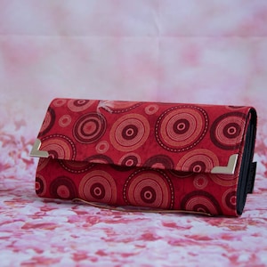 Handgemachte Geldbörse aus Stoff - Rotes Mandala