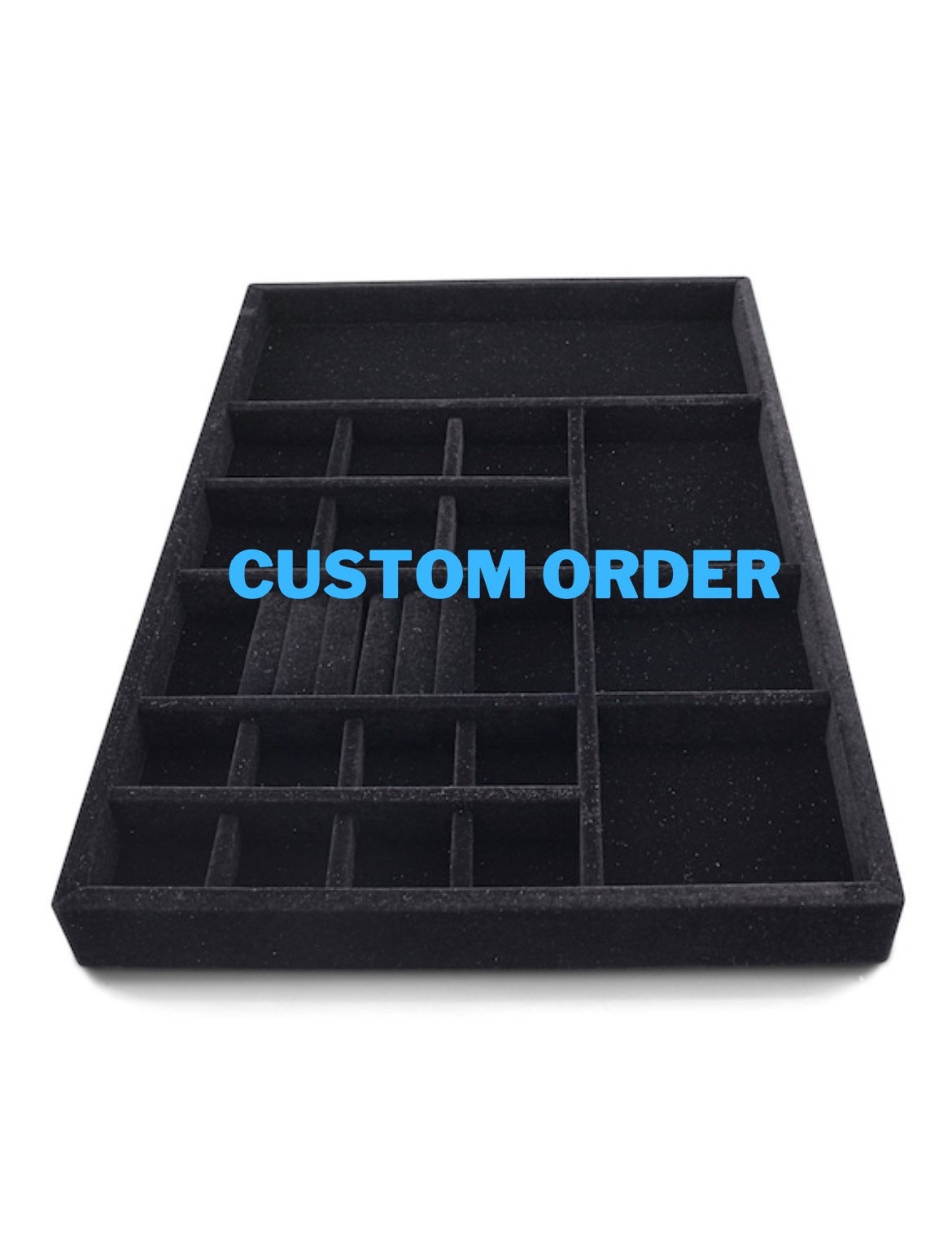 CUSTOM luxury jewelry tray drawer insert , jewelry display , velvet or suede trays , watch tray