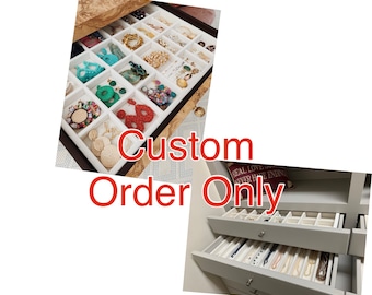 Custom USA Made Wood & Velvet Jewelry Organizer Drawer Insert