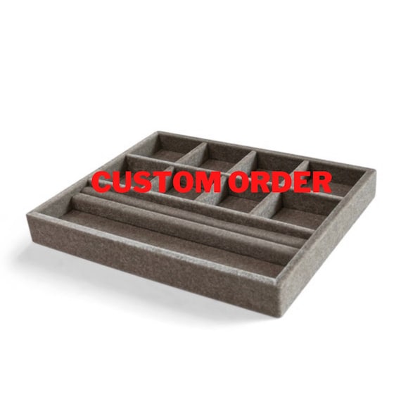 Schmucktablett aus Samt: Stapelbarer Schubladenorganizer (15x12x2), Schubfacheinsatz