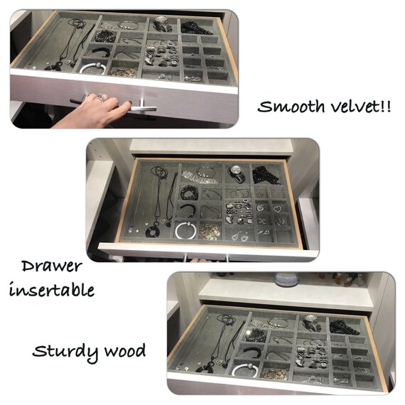 Stackable And Durable Jewelry Box Drawer Insert Jewelry Organizer