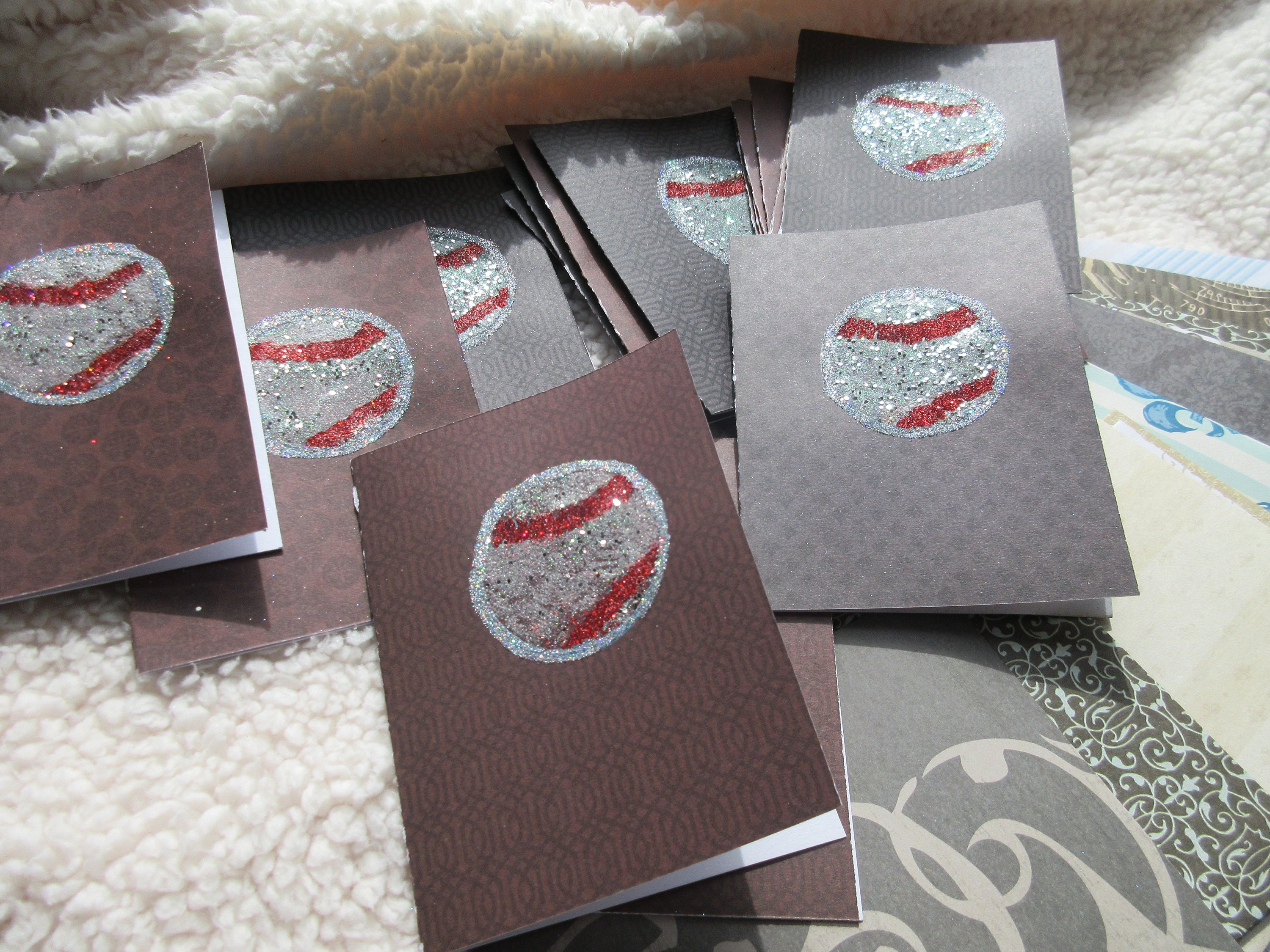 Baseball glitter cards & envelopes set Etsy